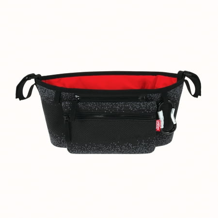 Nuby Eco-Friendly Stroller Organizer with Carabiner, Recycled Materials, Black