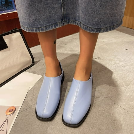 

Cathalem Womens Casual Comfortable Shoes Spring Casual Single Shoes Simple Mouth Women s Shallow Fashion Retro Women s Casual Shoes Blue 8