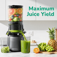 thumbnail image 4 of Canoly C16 Cold Press Juicer, 250W AC Brushless Motor, 6" Extra Wide Feed Chute, 3-in-1 Juice Maker for Sorbet & Nut Milk, Black, 4 of 11