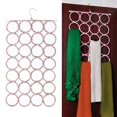 thumbnail image 5 of Fznkrag 28 Ring Scarf Shawl Scarves Holder Foldable Tie Belt Hook Organizer Rattan Weave Hanger Wardrobe Storage Holder Display Rack, 5 of 9
