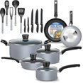 thumbnail image 1 of SereneLife Kitchenware Pots & Pans Basic Kitchen Cookware, Black Non-Stick Coating Inside, Heat Resistant Lacquer (20-Piece Set), One Size, Gray, 1 of 7