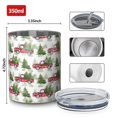 thumbnail image 4 of 12oz Coffee Tumblers White Christmas Red Truck and Tree Pattern Stainless Steel Vacuum Insulated Travel Tumbler Coffee Cups Mug with Lid and Straw with Cleaning Brush for Cold & Hot Drinks, 4 of 5