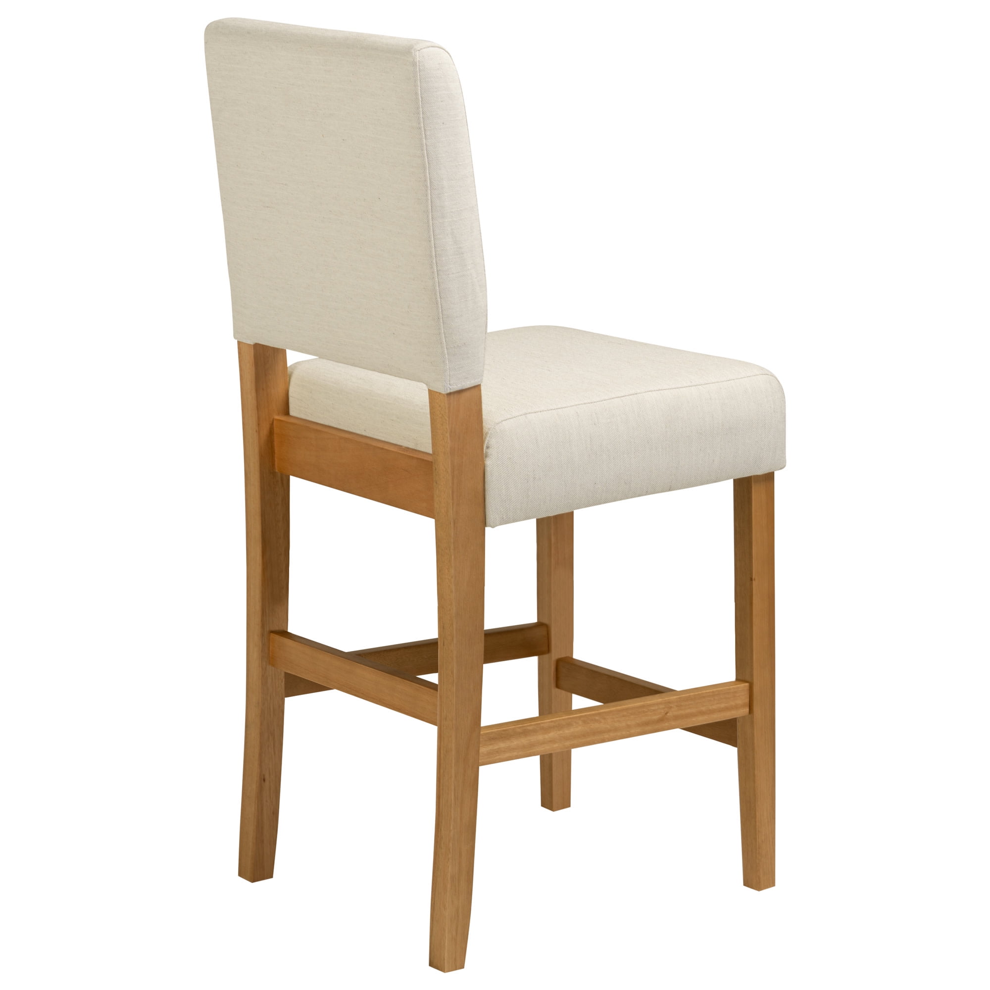Solid Wood Counter Stool with Upholstered Back and Seat, 36-39 in. Counter Height, Set of 2