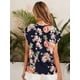 thumbnail image 2 of Blusa Floerns de manga corta para mujer, casual de negocios, azul oscuro, 2 of 6