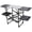 Black_No Post, variant on Folding Camping Kitchen Table, Portable Outdoor Cooking Station with Heat Resistant Tabletop, 4 Side Tables & Lower Storage Rack, Black