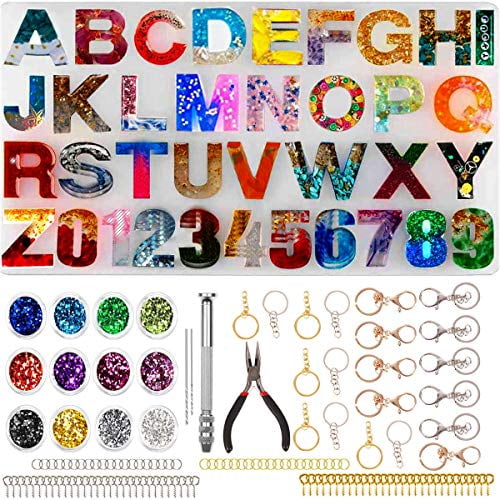 Resin Letter Molds Alphabet Number Silicone Mold For Diy Making Epoxy Resin Keychains Crafts Pendant Jewelry Walmart Com