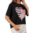 thumbnail image 2 of Lovito Korean Figure Round Neck Short Sleeve Oversize Heart Print T-Shirts For Women, 2 of 5