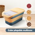 thumbnail image 3 of Recipiente plegable para almacenamiento de alimentos para perros, recipiente grande para alimentos para gatos y mascotas con tapas, recipiente , AMARILLO, 3 of 7