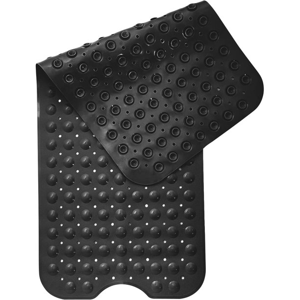 Alfombrilla de ducha antideslizante grande, cómoda e indolora - Lavable a máquina con rejillas de ventilación - Transpirable - Antideslizante - Fácil de limpiar - Negro opaco ShuxiuWang 8390612908460
