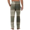 thumbnail image 3 of USNSM Men's Sweatpants Casual Workout Plaid Loose Jogger Drawstring Elastic Waist Straight Leg Pants with Pockets Khaki 2XL, 3 of 4