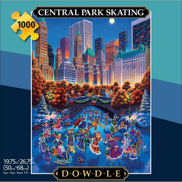 Buffalo Games Dowdle Central Park Skating 1000-Piece Interlocking Jigsaw Puzzle for Adults Ages 14-99 Years