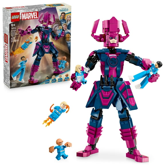 LEGO Marvel Fantastic Four vs. Galactus Construction Figure - Super Hero Building Toy - 4 Minifigures, Including The Thing, Invisible Woman and Human Torch - Gift for Kids, Boys and Girls, 9  76316