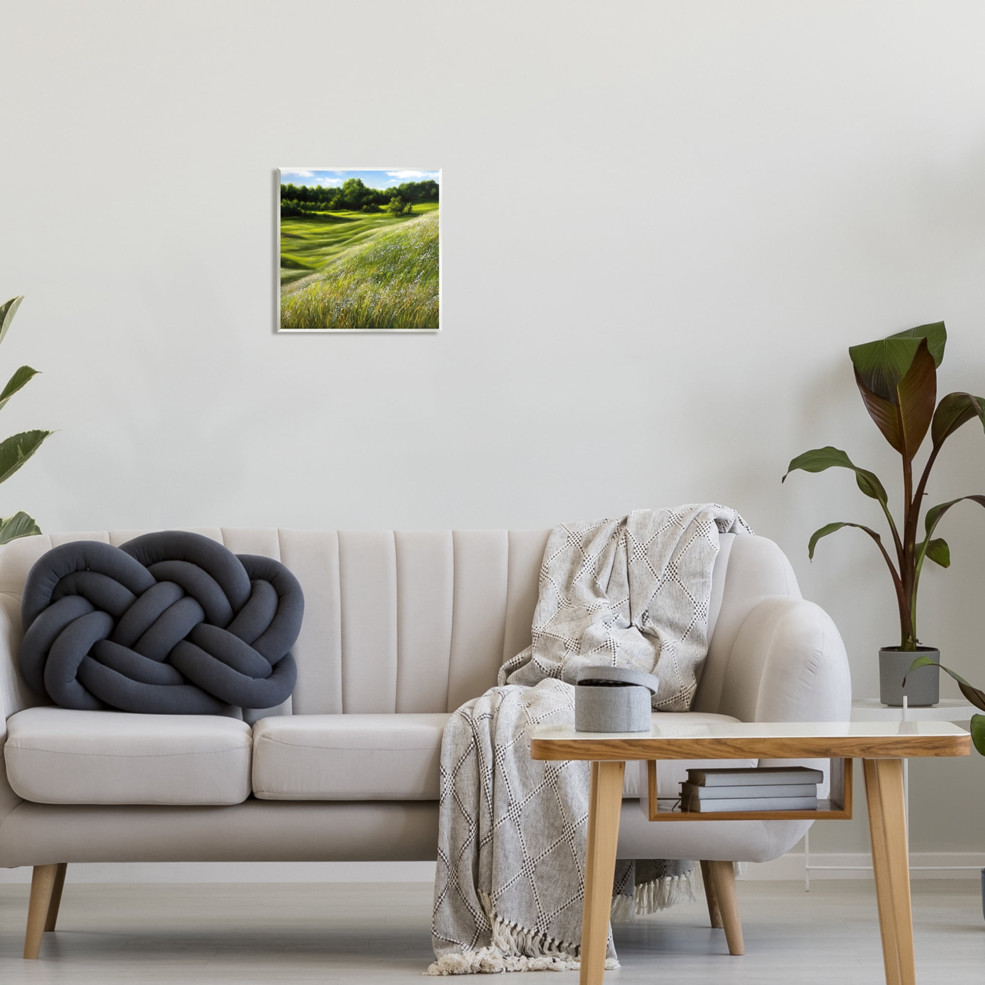 Stupell Industries Green Rolling Hills Landscape Painting Unframed Art Print Wall Art, 12 x 12