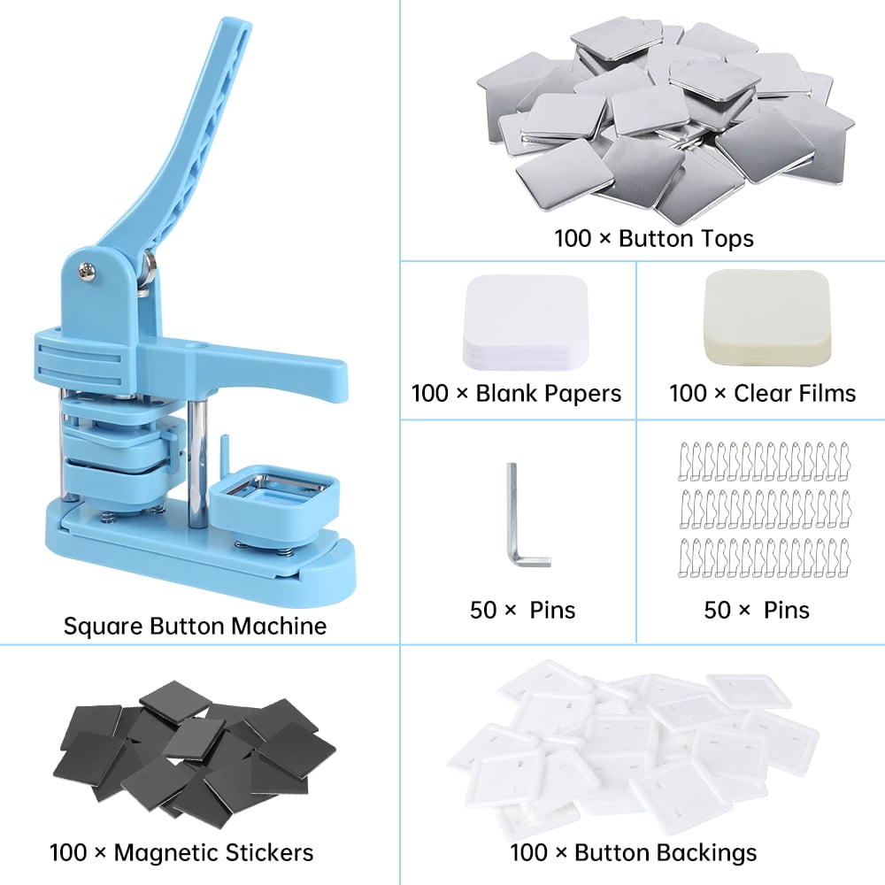 Square Fridge Magnet Maker Machine, 2'' x 2'' DIY Customized Photoes Magnetic Refrigerator Magnet Button Maker with Supplies