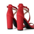 thumbnail image 4 of DREAM PAIRS 4 inch High Heels for Women Chunky Block Cross Strap Open Toe Dress Sandals for Wedding Bridal Evening Homecoming Prom, 4 of 6
