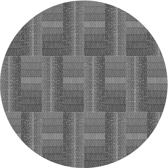 Ahgly Company Indoor Round Patterned Gunmetal Gray Area Rugs, 7' Round
