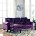 Madison Home Traditional Small Space Velvet Sectional Sofa with