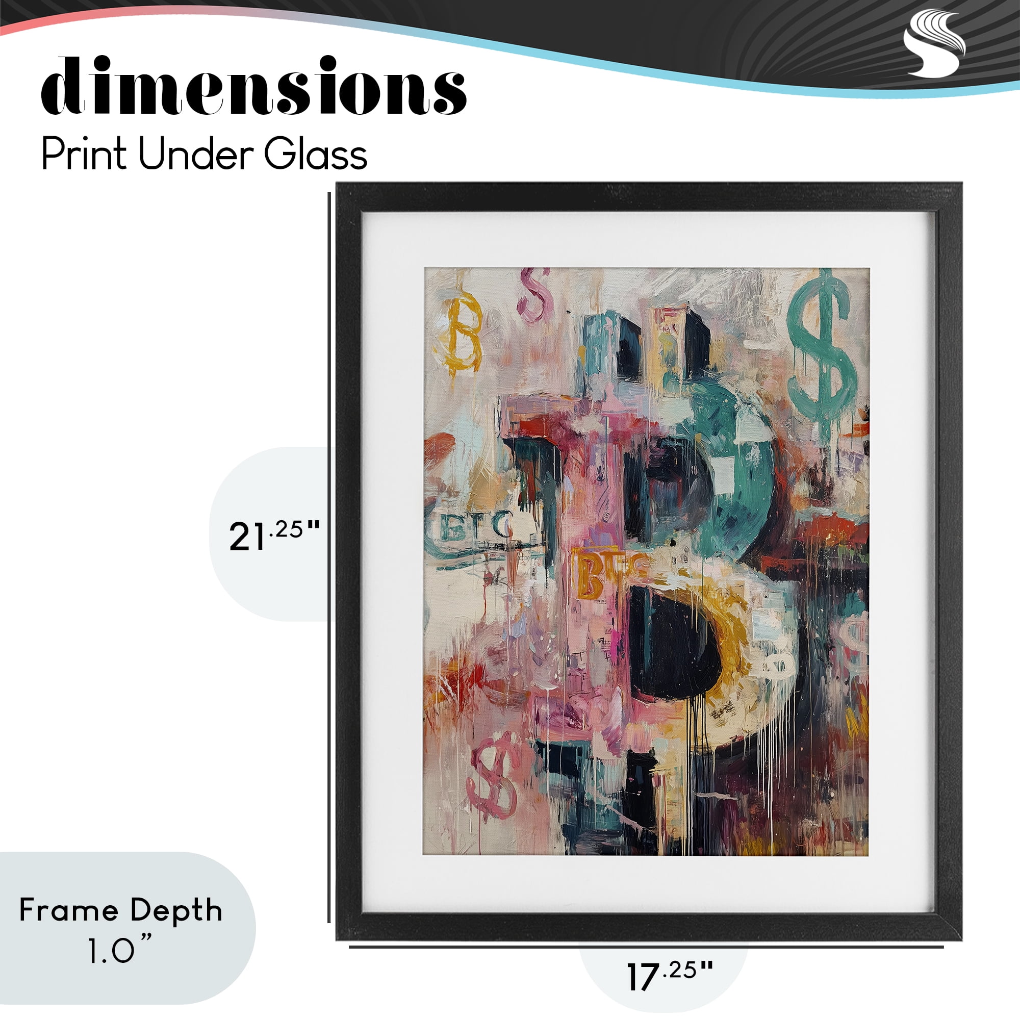 Stupell Industries Street Style Crypto Symbol Black Framed Print Under Glass, design by Svetlana Aleynikova