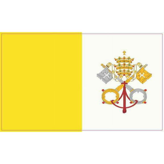 5 x 3 Vatican City Flag Sticker Vinyl Luggage Cup Car Window Bumper Decal