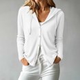 thumbnail image 2 of Vivianyo HD Women's Button‑Front Hooded Cardigan Sweater, Long Sleeve Fall Sweater For Women, Sizes S-2XL, 2 of 9