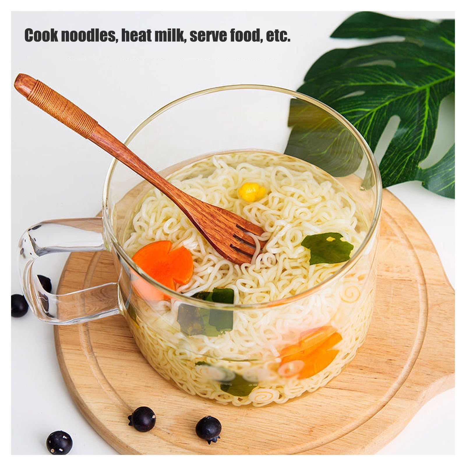 Heat-resistant glass pot with lid, glass pots for cooking soup pot multifunctional cooking pot, heatable transparent noodle pot for soup salad instant noodles