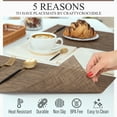thumbnail image 4 of CraftyCrocodile Placemats Set of 6 - Classic Vinyl Dining Table Place Mats 12 x 18 Inch Brown, 4 of 11