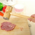 thumbnail image 2 of Shoreew Double-sided Meat Tenderizer Hammer Comfortable Grip Wooden Long Handle Heavy Duty Steak Chicken Beef Poultry Mallet Pounder Flattener, 2 of 6