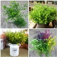 thumbnail image 6 of 8 Bundles Artificial Shrubs Bushes, Fake Outdoor UV Resistant Plants , Faux Plastic Bell Leaves Greenery for Indoor Outside Hanging Planter Home Office Wedding Farmhouse Decor (Green), 6 of 7