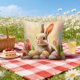 thumbnail image 1 of Funda de Almohada con Estampado de Conejito de Pascua de 17,7 X 17,7 Pulgadas, 1 of 7