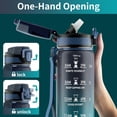 thumbnail image 3 of Botella de agua QLUR Motivational con pajita de 1 litro para gimnasio, 3 of 8