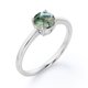 thumbnail image 4 of JeenMata Anillo de Compromiso de 1 Quilate con Forma de Catedral de una Sola Piedra, de Ágata Verde Musgo Dendrítica Transparente Natural, con Engaste de 4 Puntas en Oro Blanco de 18 K sobre Plata, 4 of 6