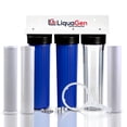 thumbnail image 1 of LiquaGen - Heavy Duty 3 Stage Whole House Water Filtration System - 1" Inlets (Dual Blue & Clear Sediment), 1 of 4