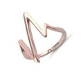 thumbnail image 2 of 925 Sterling Silver Platinum Plated Rose Gold Plated Heartbeat Women Valentines Day Gifts Ring, 2 of 4