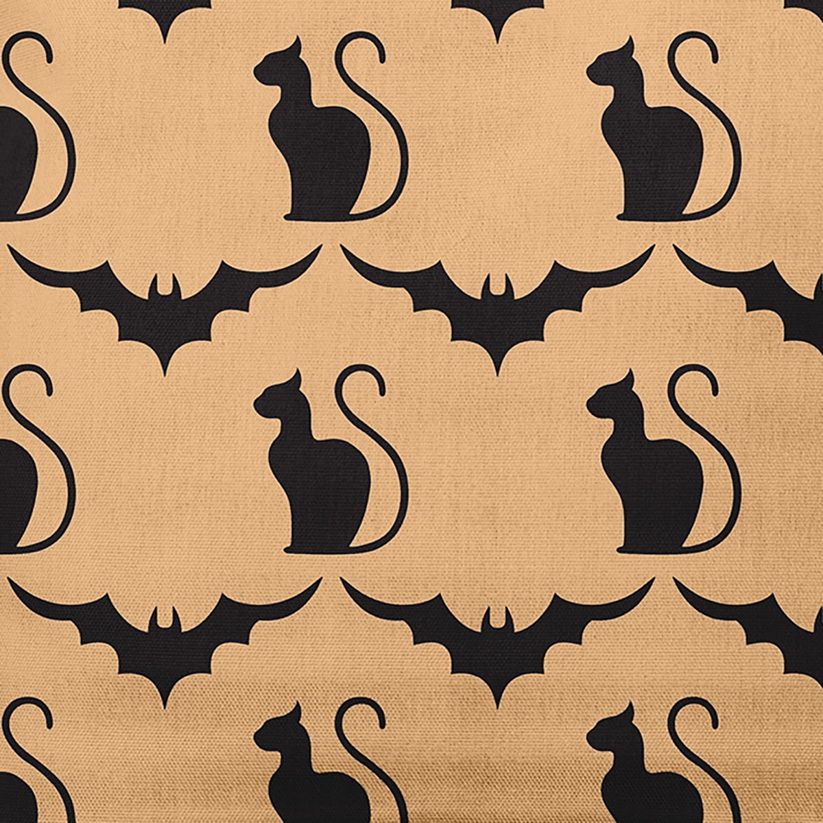 Simply Daisy 18" x 18" Cats and Bats Decorative Throw Pillow, Pale Gold