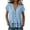 C-Blue26, variant on Deep V Neck T Shirts For Women Short Sleeve Ruffle Hem Solid Color Loose Fit Basic Tee Casual Daily Wear Versatile Tops