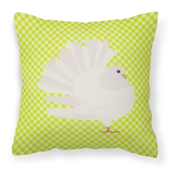 Carolines Treasures BB7776PW1818 Silver Fantail Pigeon Green Fabric Decorative Pillow, 18 x 18 in.