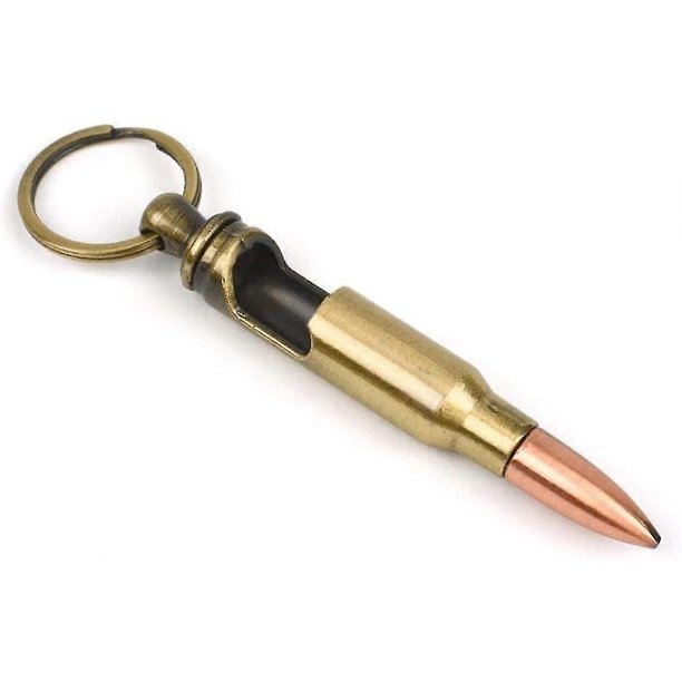 26-27 Retro Military Bottle Opener Keychain 3" Caliber .308 Winchester, Alloy, Aged Brass, 8 x 1 x 1 cm