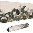 thumbnail image 1 of Tropical Forest Leaves Gaming Mouse Pad - Extended Large Size, Non-Slip Rubber Base, Perfect for Home Office, Computer Desk Mat, 31.5x15.7 Inch, Eco-Friendly Design, 1 of 6