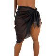 thumbnail image 1 of Beach Sarong Pareo for Womens Chiffon Semi-Sheer Swimsuit Cover-Ups Side Tie Short Wrap Skirt for Swimwear Bathing Suit White, 1 of 4