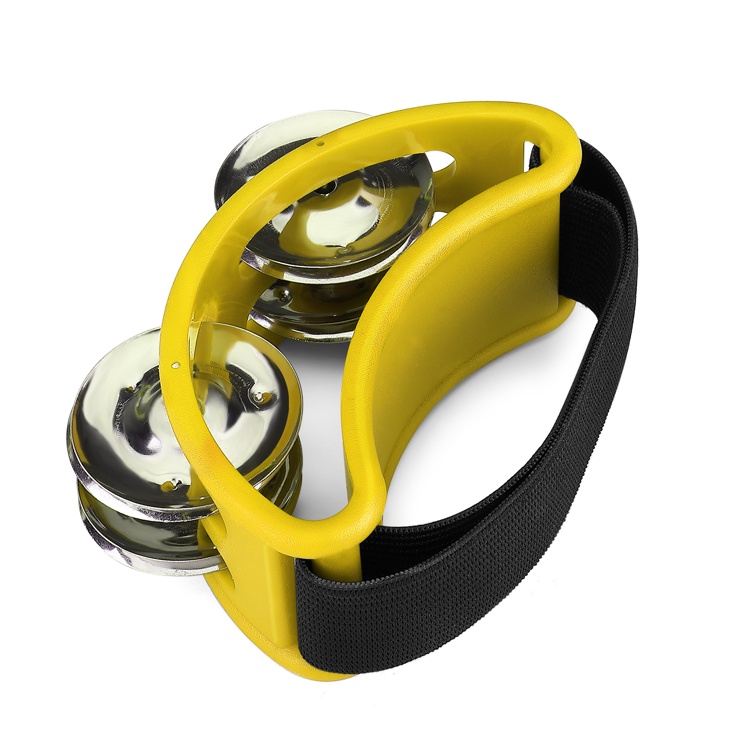 Foot Tambourine Percussion with Double Row Steel Jingles - Foot Shaker Musical Instrument Drum for Kids KTV Party Shoes Toy Gift Singer Vocalists Cajon & Guitar Players (Yellow) - image 3 of 7