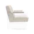 thumbnail image 2 of Pasargad Home Tribecca Modern Acrylic & Velvet Accent Chair in Ivory, 2 of 7