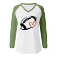 thumbnail image 4 of TSADFHJI Hauts en Chiffon pour Femmes Élégants Femmes Décontractés Légers Col Rond Chandails en Molleton Manches Longues Graphique de Football Imprimé Pull T-Shirt Xxxxxl Vert, 4 of 4