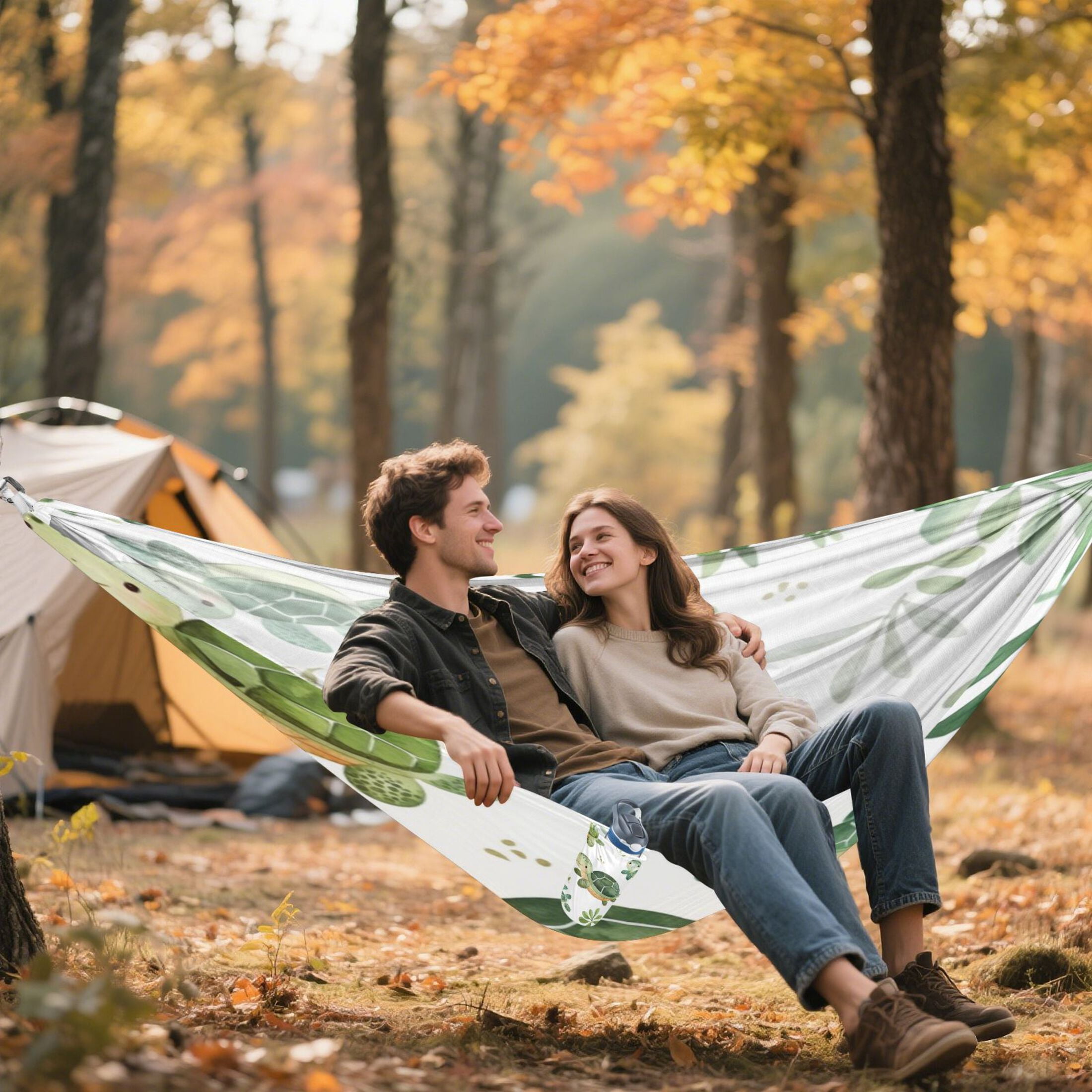 Hammock Camping Hammock Nylon Portable Hammock Travel Camping Hammock Green Cartoon Turtle