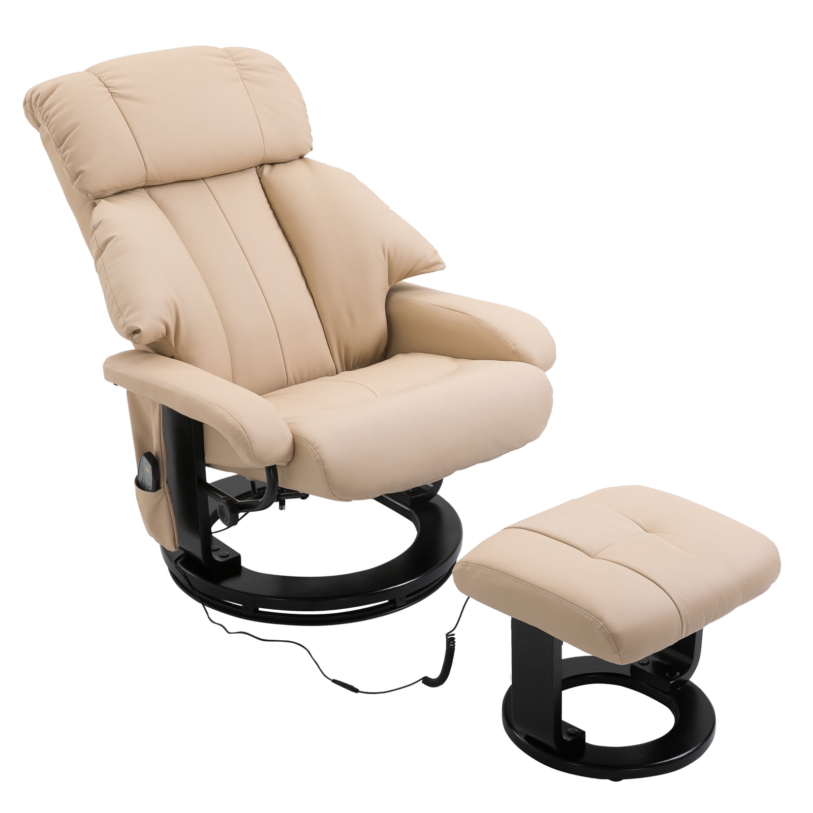 Leather Swivel Recliner With Ottoman