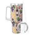 thumbnail image 2 of Uemuo Watercolor Bottles And Glasses Print 40oz Ice Bully With Handle And Straw Stainless Steel Vacuum Insulated Cup And 2 In 1 Straw Lid Insulated Travel Tumbler, 2 of 8