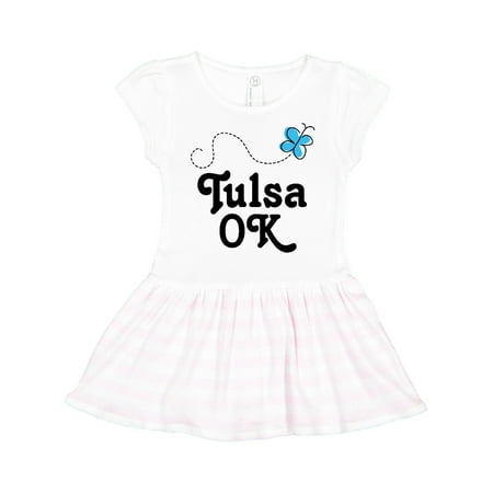 

Inktastic Tulsa Oklahoma butterfly Gift Toddler Girl Dress