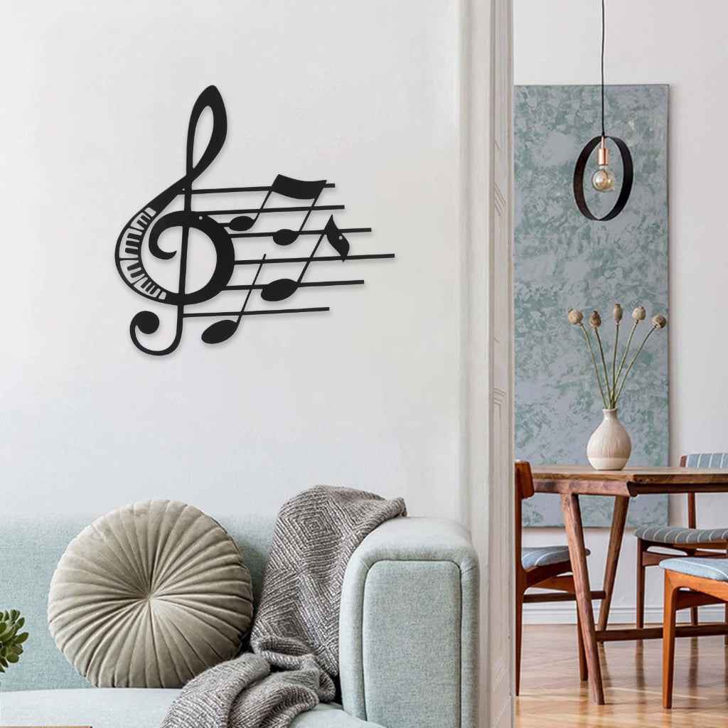 Amazon.com: Treble Clef Wall Decor Black Music Notes Wall Art Vintage  Treble Clef Wall Hanging Music Wall Sign Musical Decorations for Home  Studio Living Room Bedroom Gallery Bar Birthday Party (15.75 Inch,Wood) :