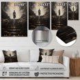 thumbnail image 4 of Designart "Buddhas Footprints Grey Buddhism I" Buddhism Metal Wall Art Prints, 4 of 5