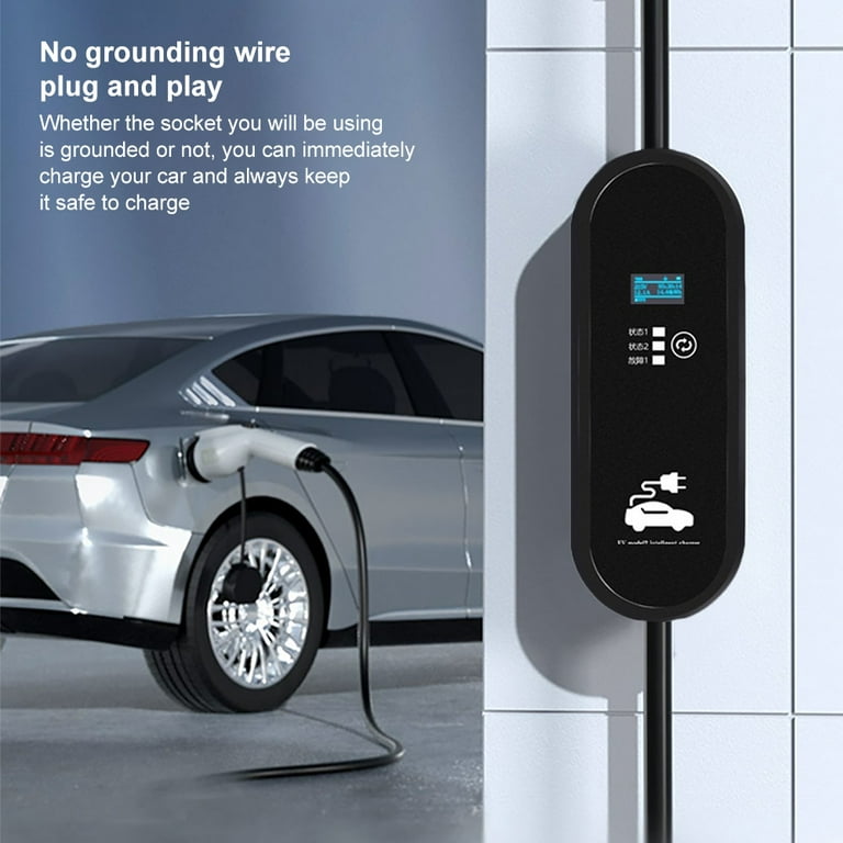 Pecham Portable EV Charger, 16A 2.8KW EVSE Charging Cable, Level 2 Electric Vehicle Charging with 16.4ft Cable Type2 IEC62196-2 Type1 J1772 Plug Controller Wallbox - Walmart.com