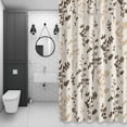 thumbnail image 4 of Farm Brown Khaki Leaves Shower Curtain for Bathroom Decor, Country Style Plant Leaf Retro Linen Waterproof Fabric Shower Curtain, 48"x72" Set with 12 Hooks, 4 of 9
